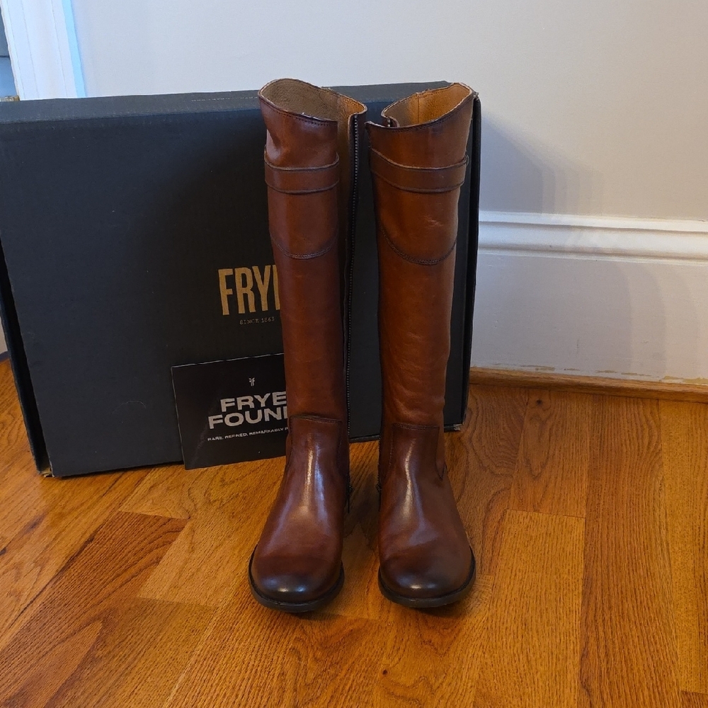 Frye Chestnut Leather Tall Boots - Picture 2 of 4